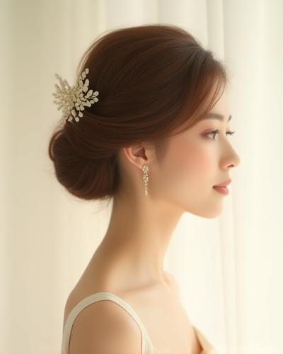 Dandanan rambut sanggul tinggi untuk majlis perkahwinan