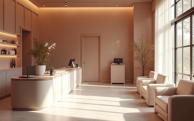 Kawasan resepsi Peralatan Elok yang moden dan selesa